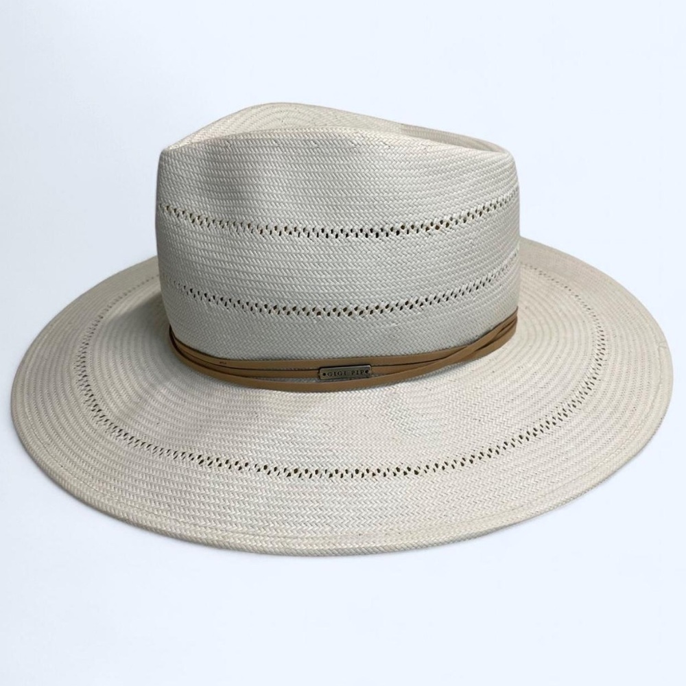 Gigi Pip ARLO RANCHER FEDORA STRAW HAT in White​